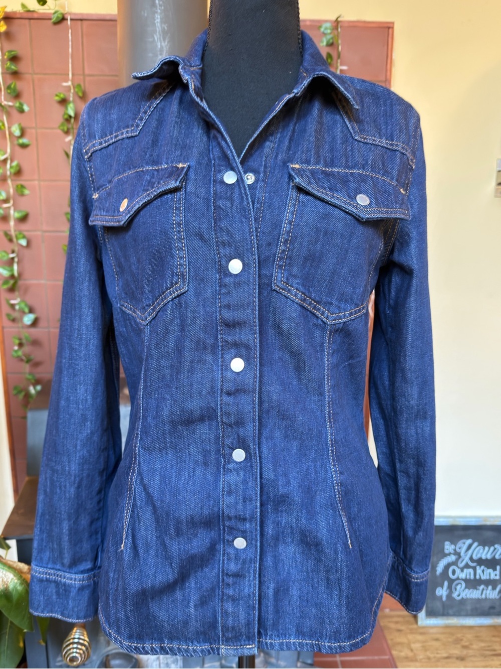 #356-NEW Universal Thread Slim Fit Indigo Denim Button-Front Shirt Jacket